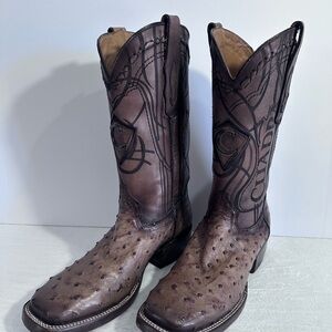 Cuadra Men's Brown Ostritch Leather Western Boots